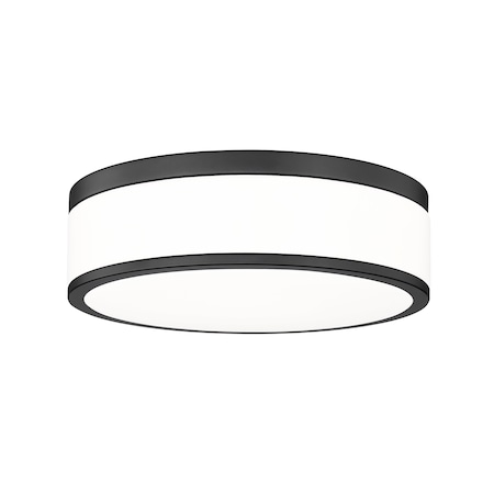 Z-Lite Ballord 1 Light Flush Mount, 12in. W x 49.75in. L, Matte Black 1012F12-MB-LED